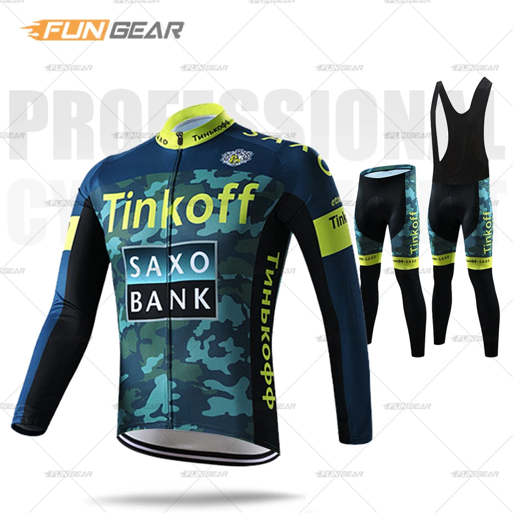 Tinkoff Pro команда одежда для велоспорта Джерси Набор Майо Ропа Ciclismo одежда с длинными рукавами Мужская гоночная форма дышащий костюм