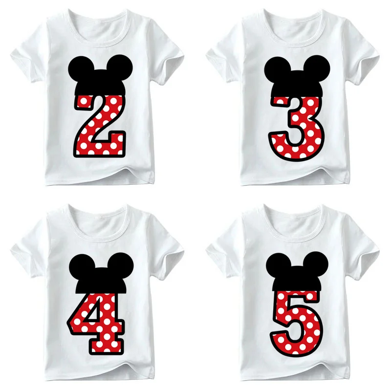 Футболка одежда с милым принтом и надписью «Happy Birthday» для маленьких мальчиков и девочек детская забавная футболка подарок на день рождения для детей 1-9 лет