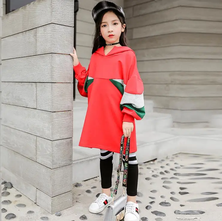Children's clothing new autumn girls suit big children casual long T+ leggings two-piece children's sports suit