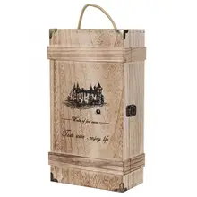 Ретро Винтаж портативный деревянный 2 Чехлы для бутылок красного вина Подарочная коробка для хранения украшения с веревкой чайные пакетики контейнер коробка для хранения