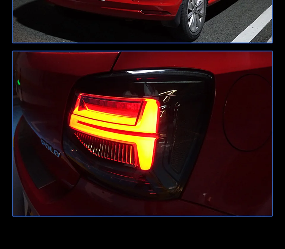 Задний фонарь для Volkswagen new Polo 2009- светодиодный задние фары, противотуманные фары Дневные ходовые огни DRL Тюнинг автомобилей Автомобильные аксессуары