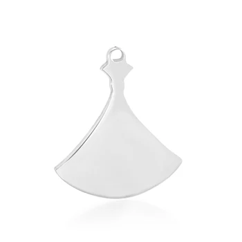 

Ginkgo Leaf Pendant For Women Blank tags Stainless steel necklace Wholesale 50pcs
