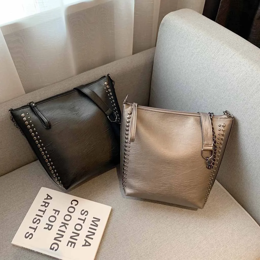 Новые женские сумки мессенджеры модные через плечо с заклепками Маленькая