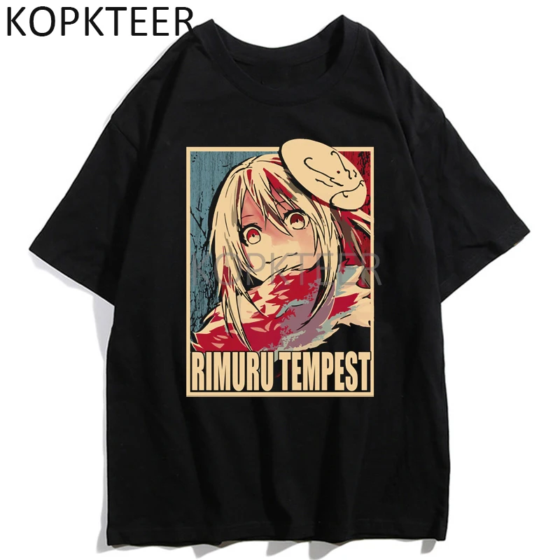 Rimuru Tempest Tensei Shitara Slime Datta Ken Anime T-shirts Cartoon Print Harajuku Summer Casual Men Novelty Streetwear T-shirt | Мужская