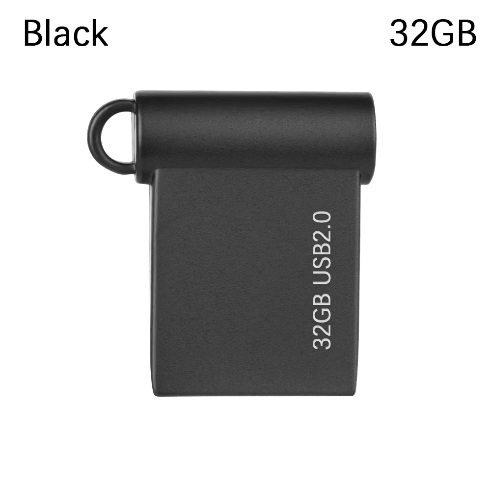 Черный u-диск USB флеш-накопитель мини USB 2,0 внешнее металлическое хранилище для ноутбука Водонепроницаемый высокоскоростной портативный