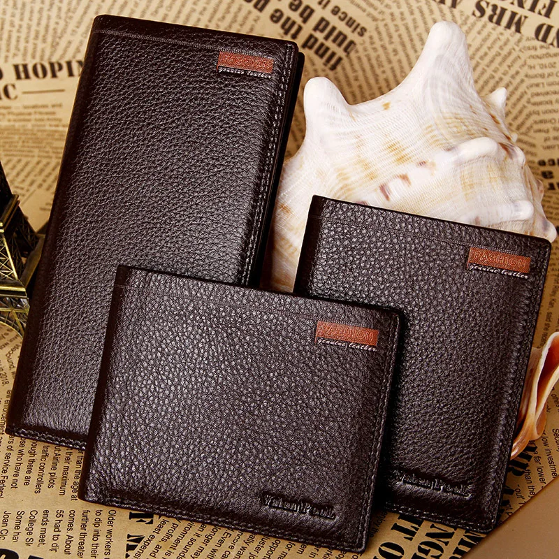 

New Style First Layer Leather Wallet Men Genuine Product Leather Wallet Europe And America Fashion Celebrity Style Men Clutch Ba
