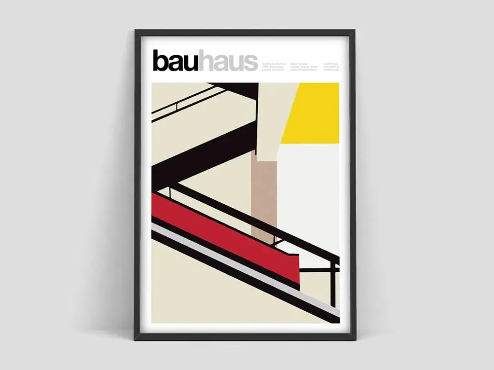 Bauhaus Постер лестницы Weimar 1923 выставочная печать Герберта Байера Waln Художественная