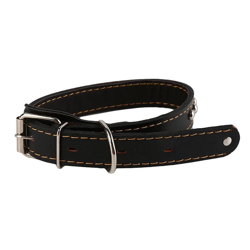 High Quality Genuine Leather Large Dog Leashes Pet Traction Rope Collar Set For Big Dogs Leather Collars Leash
