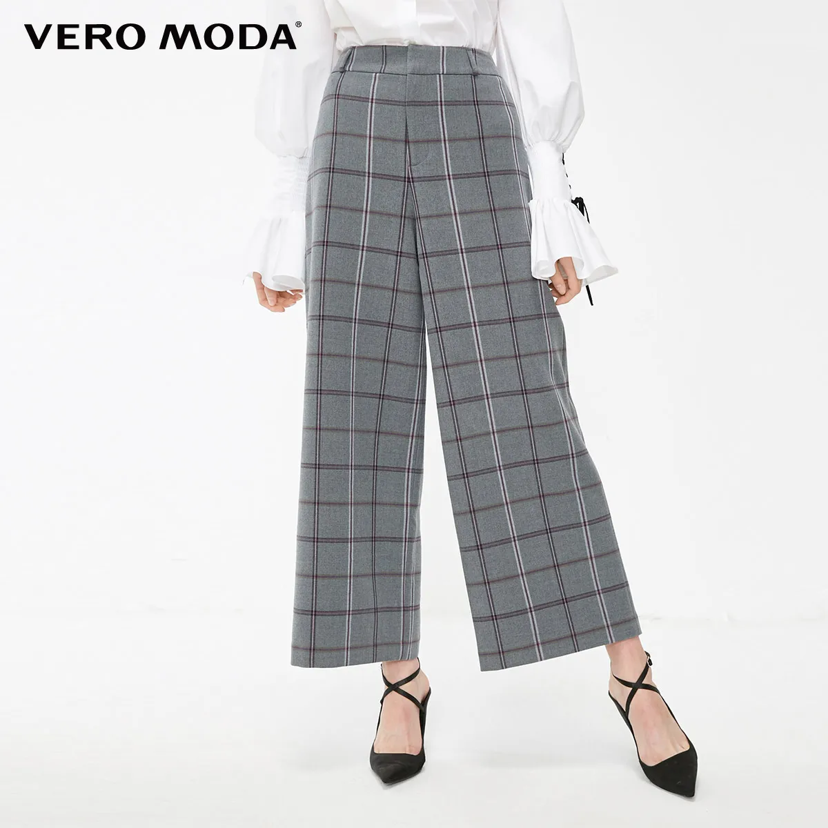 Vero Moda Женские клетчатые широкие брюки с молнией спереди | 319150511