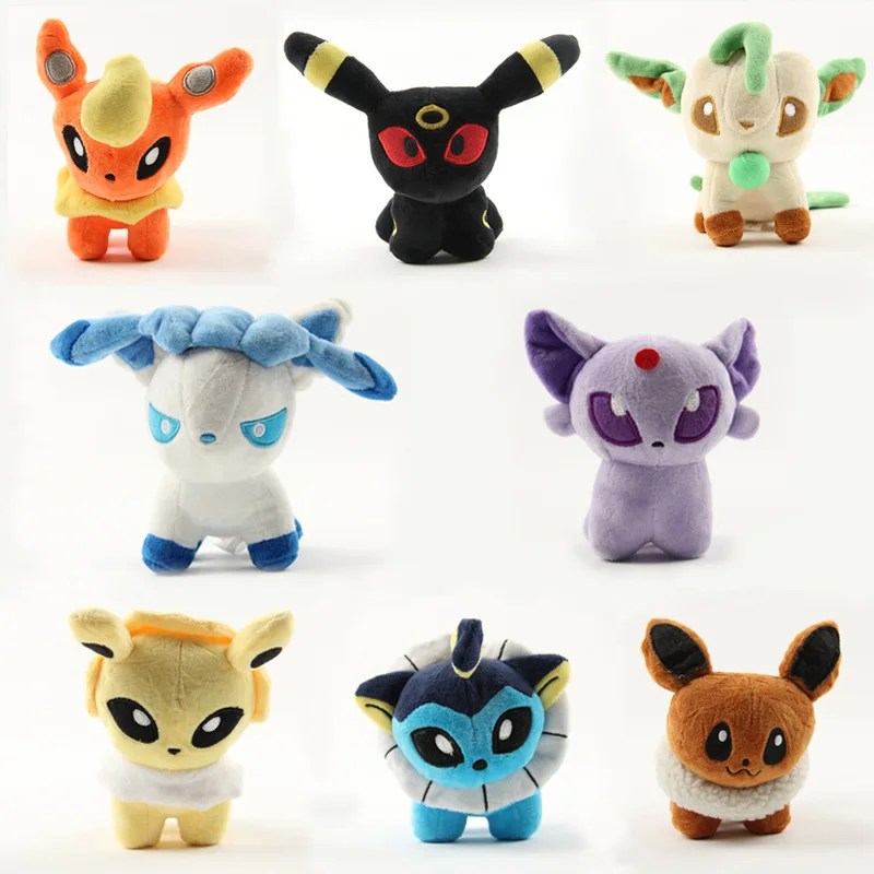 8 шт. 12 см Q игрушка Пикачу Eevee Vaporeon Jolteon Flareon и Espeon мягкие животные плюшевые игрушки