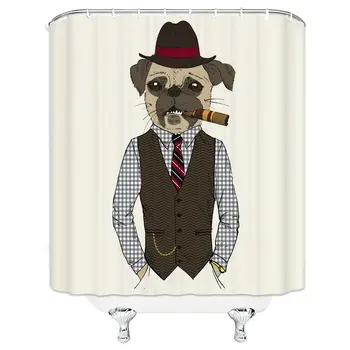 

Fashion Design Beautiful Animal Picture Hanging Shower Curtain Waterproof Mildew Polyester Fabric Home Bathroom Decoration