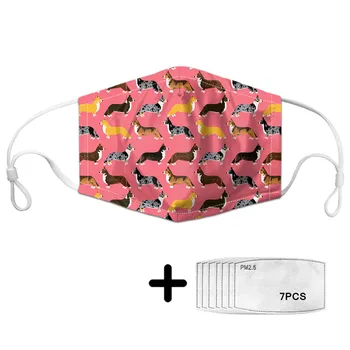 

Woman Cute Corgi Printing Winter Protective Mask Apparel Accessories Dust Mask Outdoor Sports PM2.5 Mask Filter Maska Na Usta