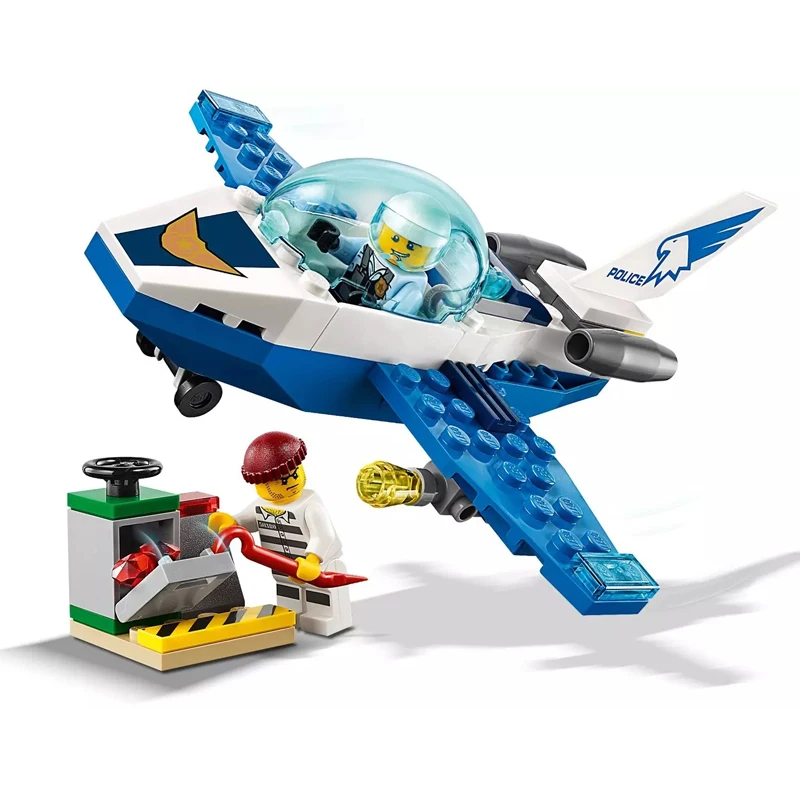 

New City Toys Sky Police Jet Patrol Compatible Legoingly City 60206 Building Blocks Figure Bricks for Children Christmas Gift