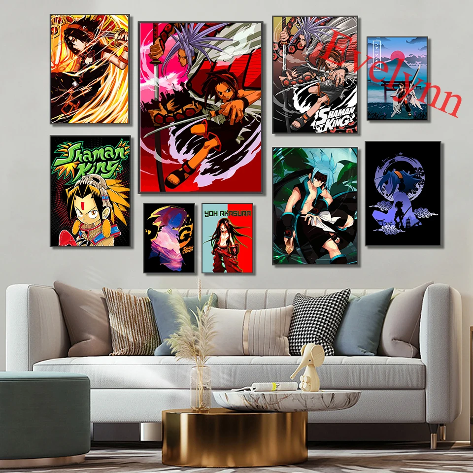 Shaman King Anime Poster Giapponese Cartoon Painting Modern Living Room Decor Canvas Wall Art Print Bambini Room Decor Gift
