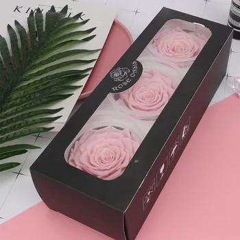 

A- Grade 7-8CM Eternal Rose Live Flowers Gift Glass Material bao xian hua
