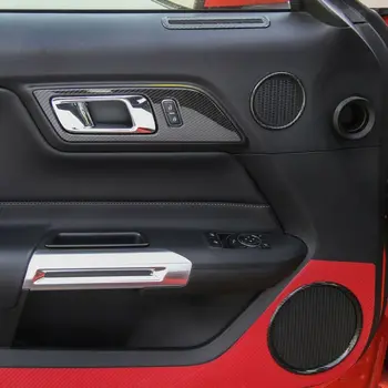 

2015-19 Cover Trim 2pcs Carbon Fiber Style Black Car Door Handle Frame