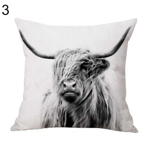 Наволочка для подушки с изображением коровы, льняная подушка в форме коров, наволочка для дивана, декоративная наволочка, декоративная наволочка, 45x45 см - Цвет: 3