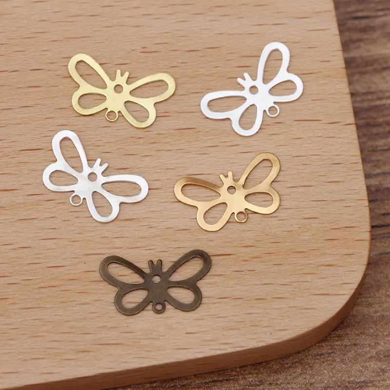 

500pcs 7x13mm Metal Brass Filigree Butterfly Slice Charms Base Settings DIY Handmade Jewelry Findings