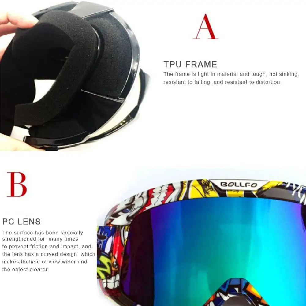Ski Goggles Double Layer polarized Lens Skiing Fashion Colorful Anti-fog Snowboard Goggle Men Women Ski Glasses Anti-wear