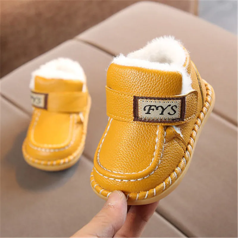 Invierno catido bebate botas de cuero de la PU de los nivienos moda nivienas botas de deporte chico catido bebque Zapatos casuales s