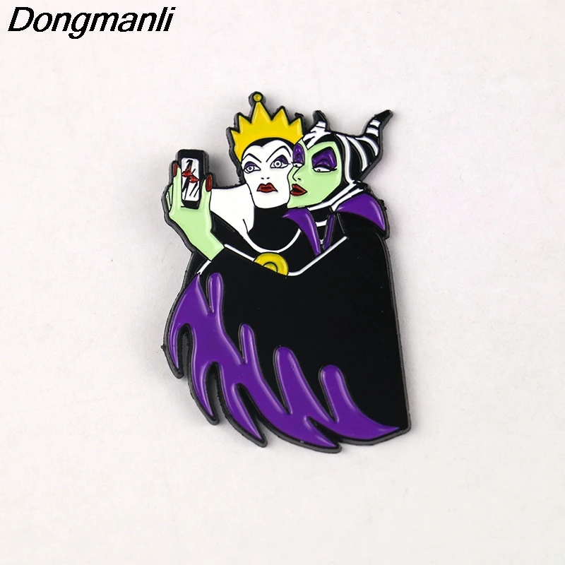 P4069 Dongmanli Maleficent and queen фильм ювелирные изделия забавные металлические эмалированные булавки и броши нагрудные значки подарки