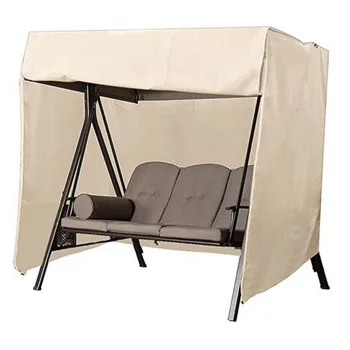 

Chair Cover Waterproof Outdoor Hanging Chair Protective Cover Garden Swing Cover(Beige And Coffee)