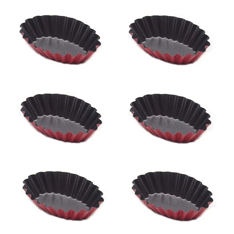 Kuke 1 Pcs Reusable Egg Tart Mold Cupcake and Muffin Baking Cup,Oval Shape Tortilere Cookie Pudding Mould Baking Tool Bakeware 