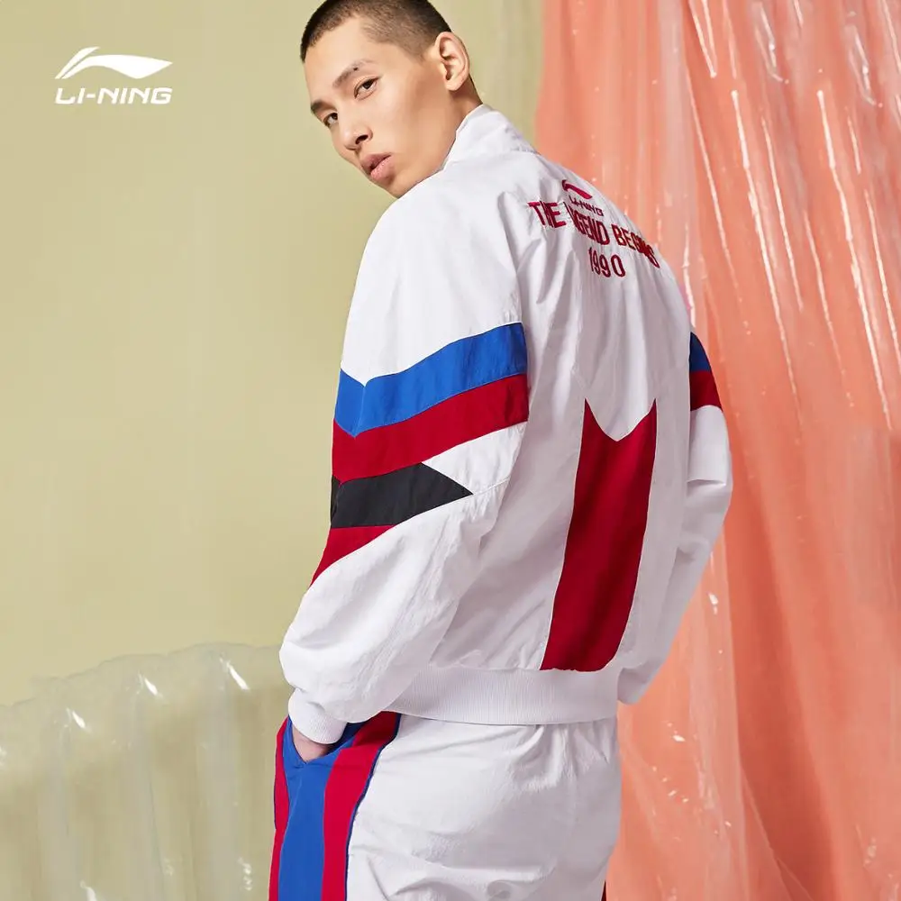 Li-Ning мужской PFW Китай LI-NING 1/4-молния Толстовка свободный крой нейлон полиэстер подкладка спортивные куртки CJFM19
