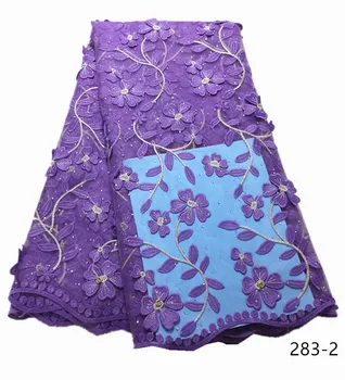 

High Quality Nigerian Lace Fabrics With Stones latest African French Net Lace Fabric Embroidered Tulle Mesh Lace For Wedding 283