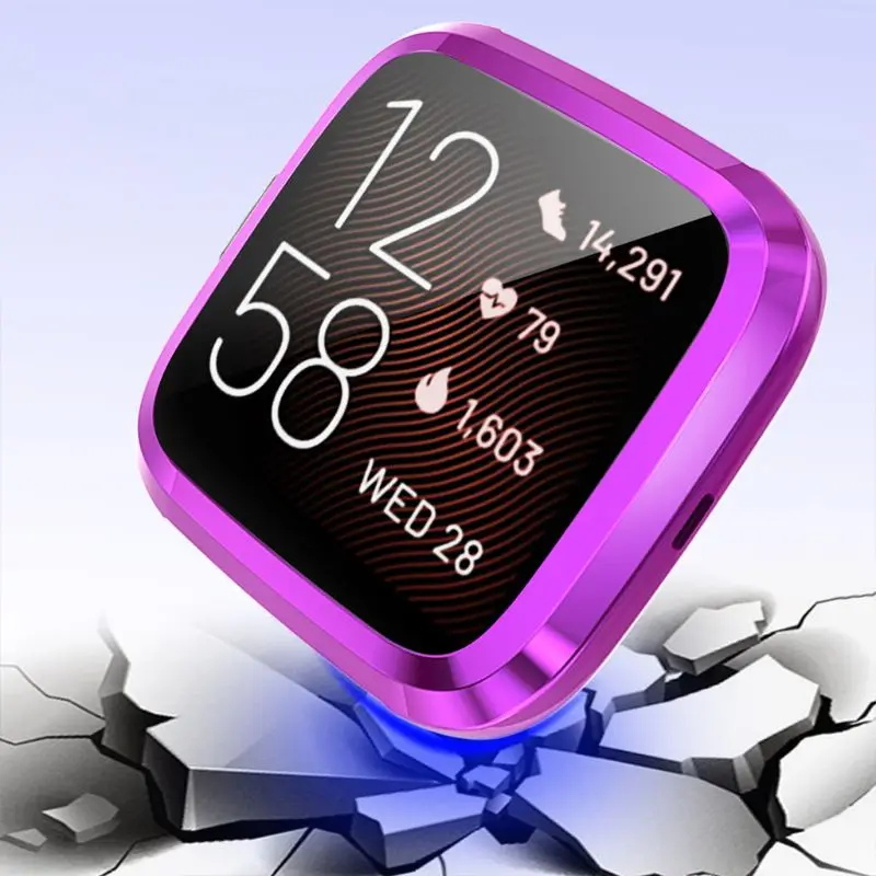 Полное покрытие ТПУ Чехол протектор экрана Защитная крышка для Fitbit Versa 2 Watch