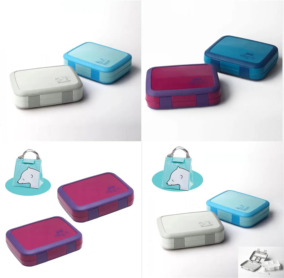 2 шт. Ланч-бокс для детей с отделениями мультяшный герметичный Bento box Microwavable контейнеры для еды большой ящик для хранения еды