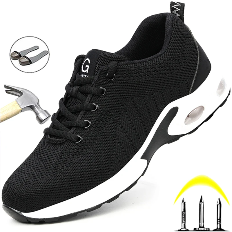 Safety Shoes Women Steel Toe Cap Work Shoes Men Comfort Work Sneakers Puncture-proof Safety Shoes