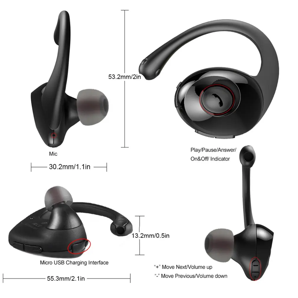 LESHP Snail In-Ear Sport Bluetooth наушники портативная гарнитура шагомер микрофон Функция для профессионального бега
