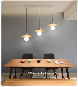 

WOODSMAN Japanese Style LED Pendant Lights Modern Wood Color Dining Room Kitchen Coffee Bedroom Loft Hanglamp Wood E27 220V