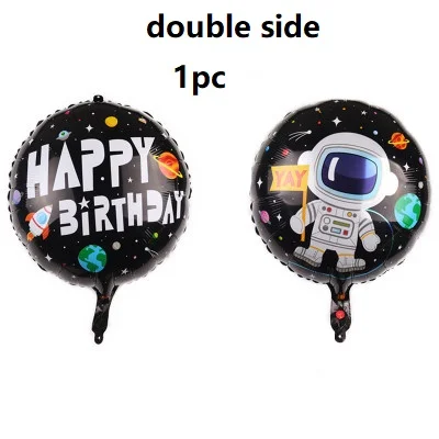Космонавты и ракеты воздушные шары из фольги космические вечерние галактические солнечные принадлежности для тематической вечеринки день рождения украшения для детей - Цвет: Round Balloon 1pc