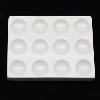 

Dentistry Porcelain Mixing Watering Moisturizing Plate 12 Slot Ceramic Palette For Dental Clinic