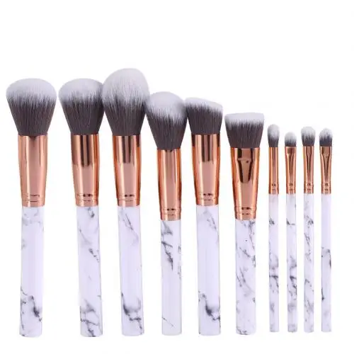 10 шт набор кистей для макияжа с мраморной ручкой - Handle Color: 10pcs