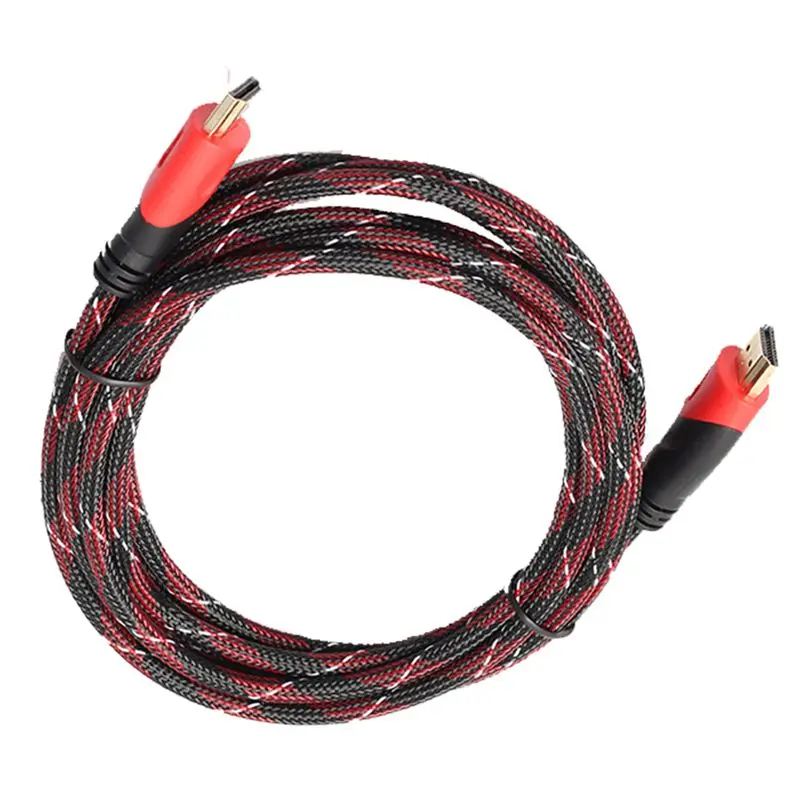 Позолоченный hdmi кабель HD видео кабель аудио кабель hdmi кабель двухцветный режим красный и черный сеть 3 м