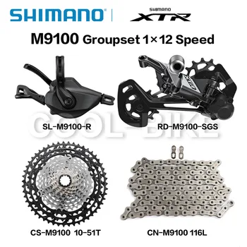 

SHIMANO DEORE XTR M9100 Groupset Mountain Bike 1x12-Speed RD SL CS CN M9100 Rear Derailleur XTR Shift Cassette 10-51T mtb Kit
