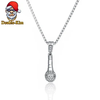 

The Microphone Men Necklace Hip-Hop RAP Titanium Stainless Steel Material Classic Chain Necklace Fashion Trendy Men Jewelry