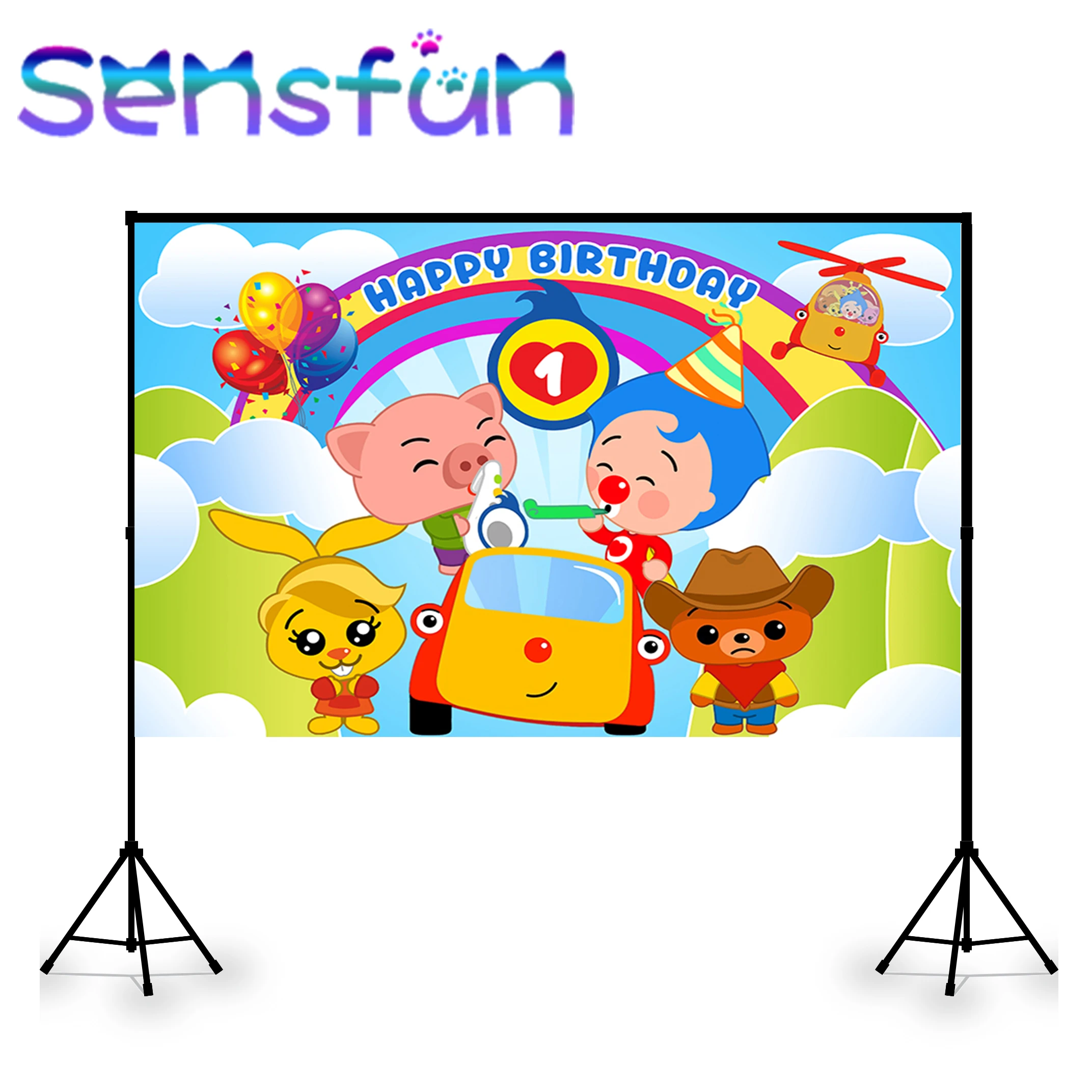 Sxy379 Cartoon Payaso Plim Plim Birthday Backdrop For Kids Custom Baby  Shower Kids Party Supplies Decoration Background Poster - Backgrounds -  AliExpress