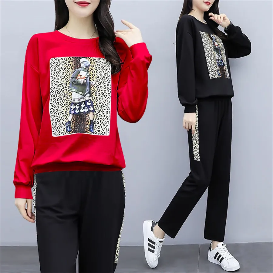 Спортивные женские костюмы комплекты из двух предметов комплект одежды большие