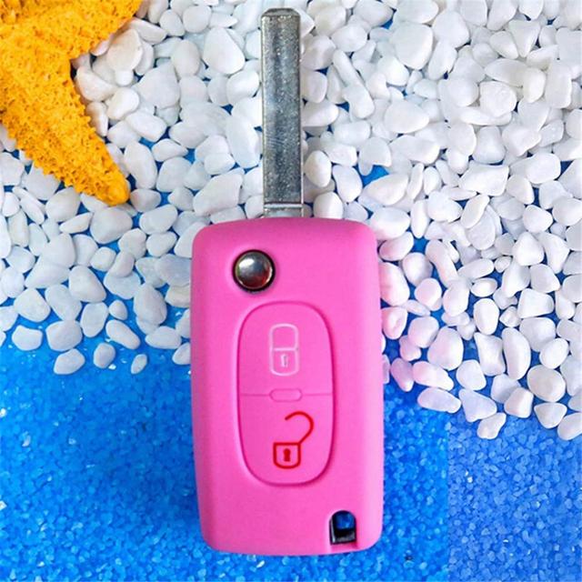 for Peugeot 308 folding 3-key silicone key case 307 207 206 key bag 408 remote control protective sleeve