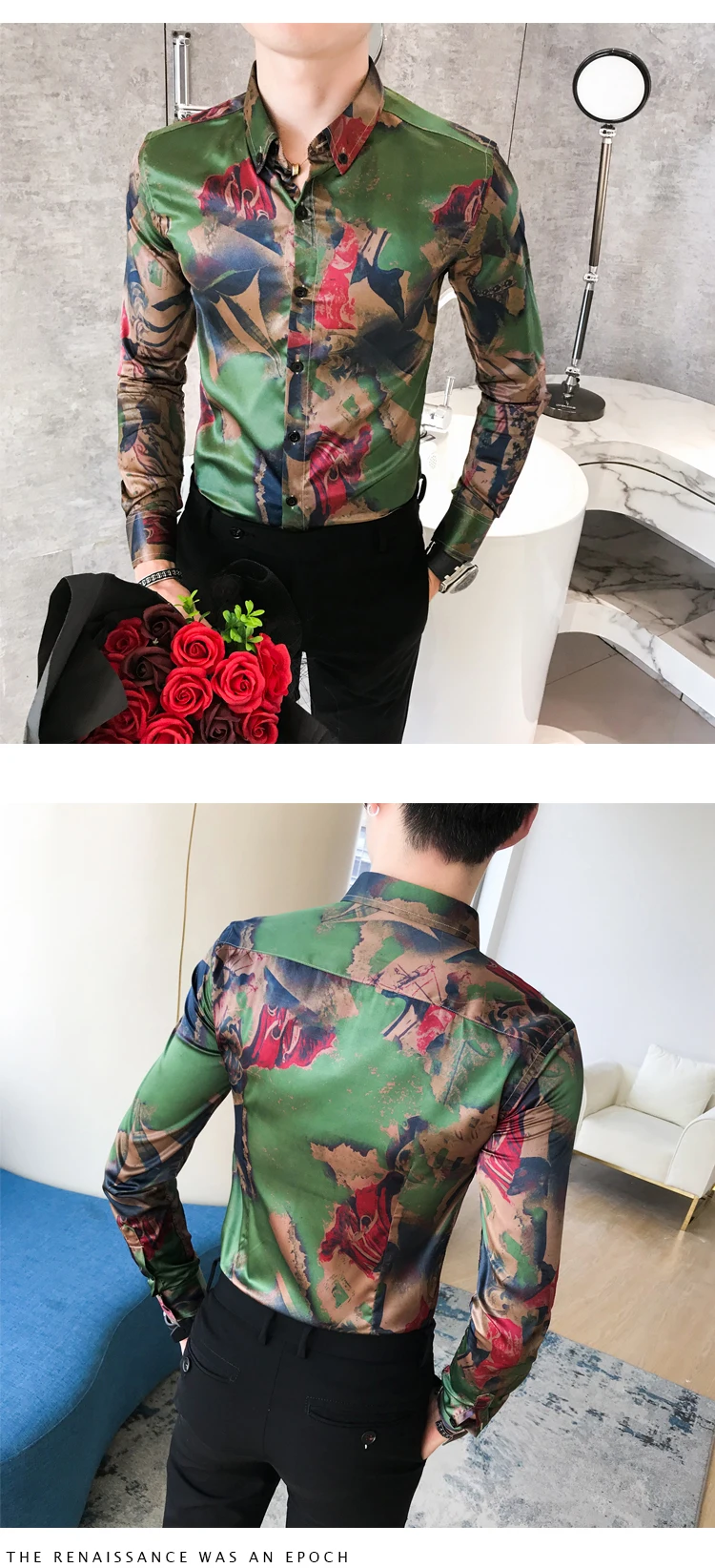 Мужская гавайская рубашка, приталенная,, Hombre Chemise Homme, рубашки, роскошная рубашка с длинным рукавом, Camisas Masculina, рубашки для мужчин