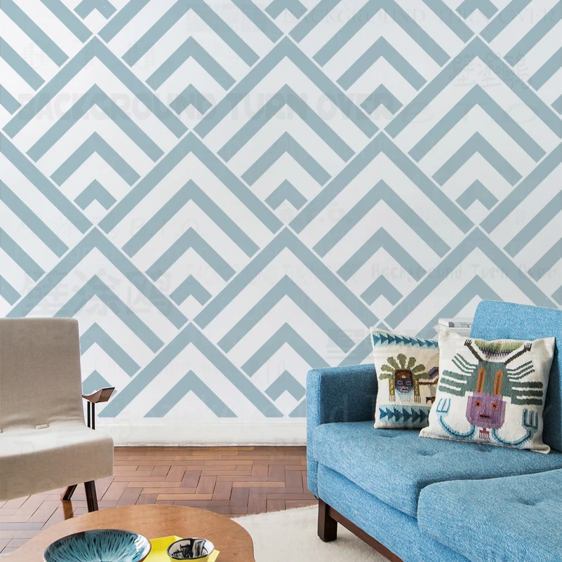 70 60cm Stencil For Walls Large Template Reusable Geometry Trangular Flooring Decor Patterns Furniture Hill Paint Big Tile S005 afbeelding