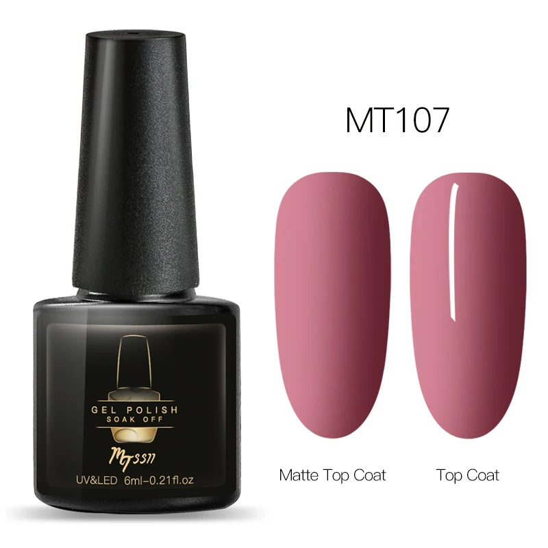 Mtssii чистый цвет УФ-гель для ногтей матовое верхнее покрытие ногтей гель 6 мл замачиваемый УФ-гель для дизайна ногтей лак Базовое покрытие маникюрный лак - Цвет: US04822