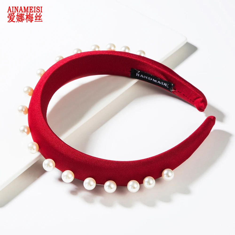 AINAMEISI Жемчужная Повязка на голову для девочек модные украшения волос свадебные
