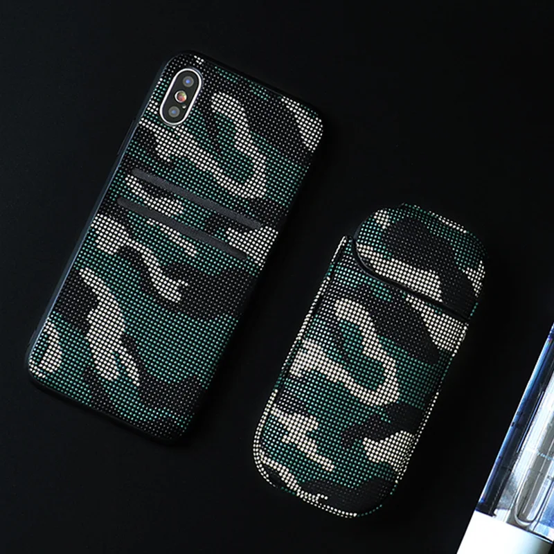 Camouфлаг IQOS 2,4 Plus чехол из искусственной кожи бампер 360 Полное покрытие для Японии Iqos 2. 4 Чехол склад Броня Iqos2.4 корпус дом