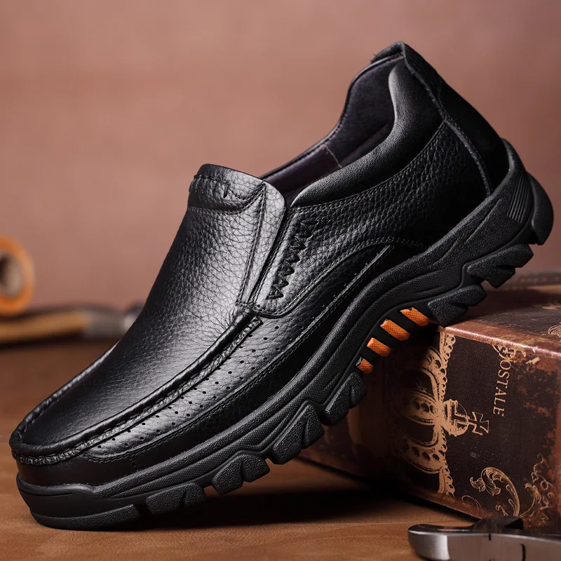 

Genuine Leather Shoes Men Loafers Soft Cow Leather Men Casual Shoes New Male Footwear Black Brown Slip-on 2020 new tyh6