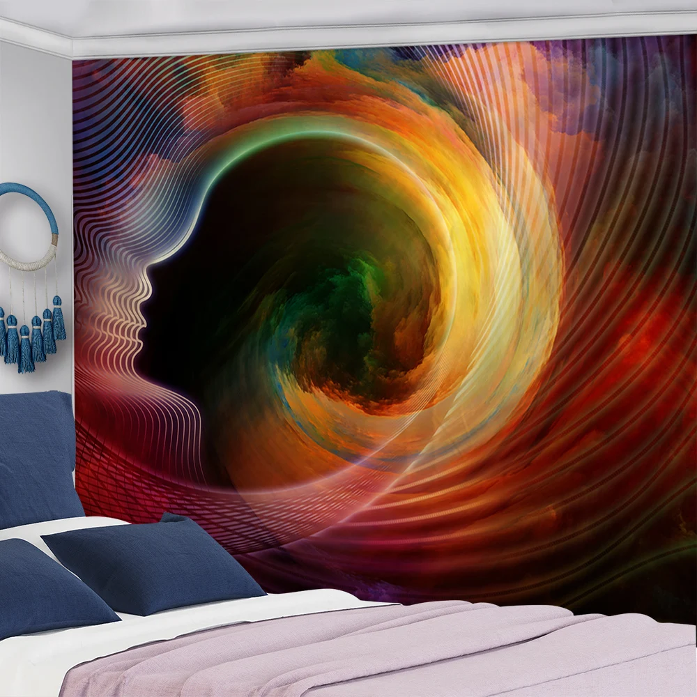 Psychedelic AI гобелен серия украшение для спальни Хиппи Мандала семья гостиная